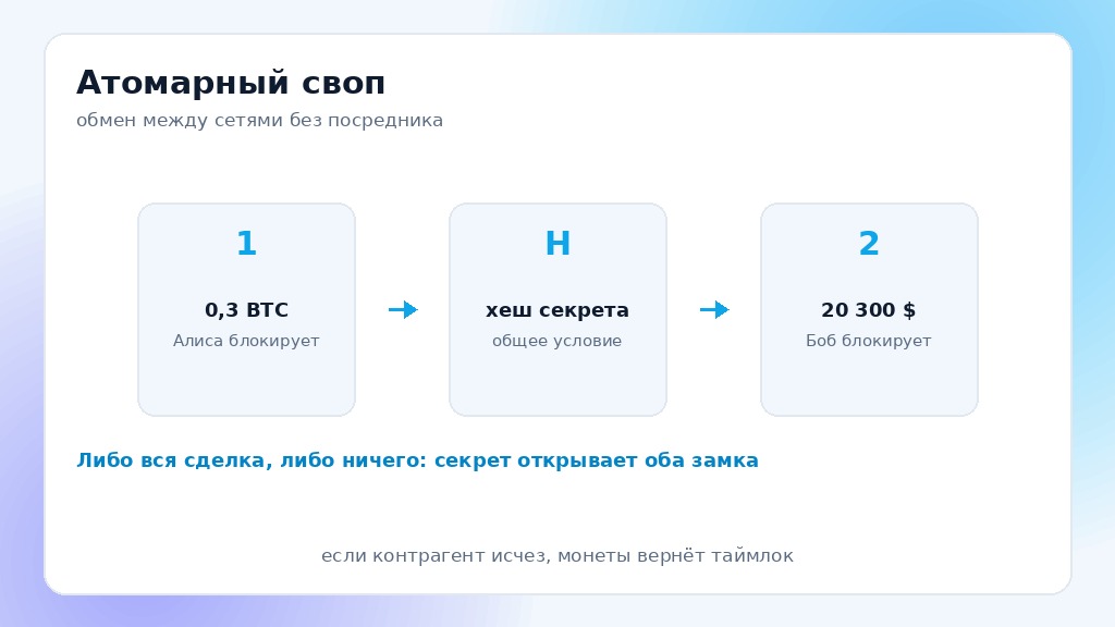 Атомарный своп — обмен монет между сетями без посредника