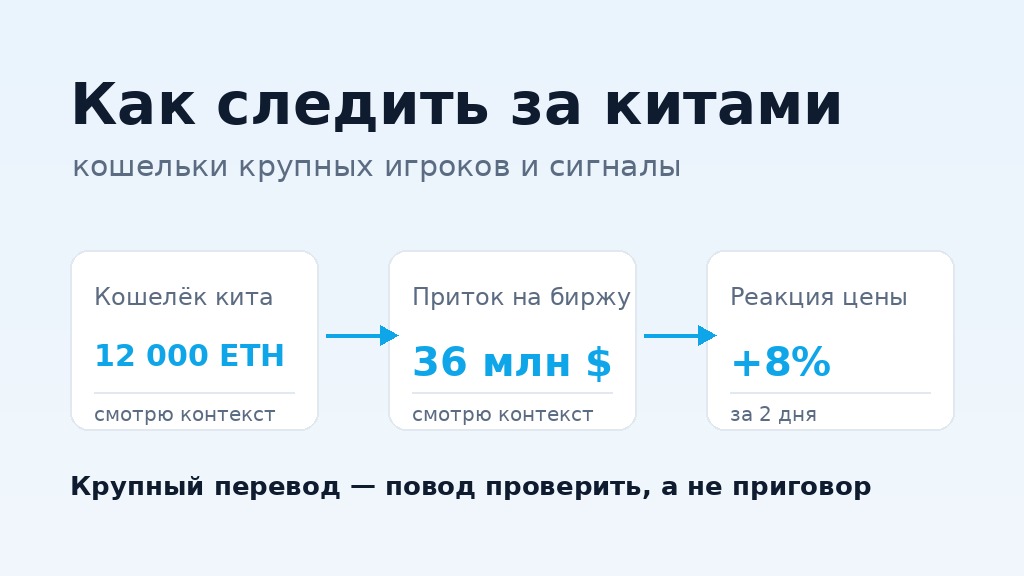 Как следить за китами: кошельки крупных игроков и сигналы